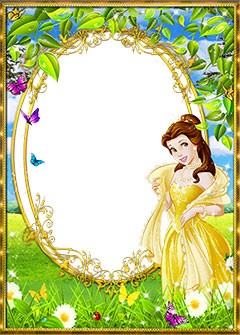 Princess Belle in the wooded meadow