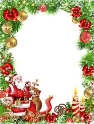 Photo frames. Happy new year from Santa
