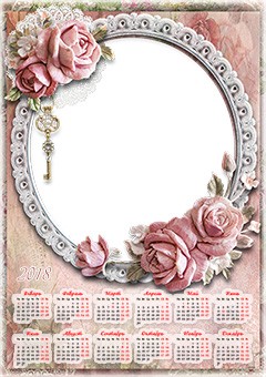 Calendar 2018. Vintage romance