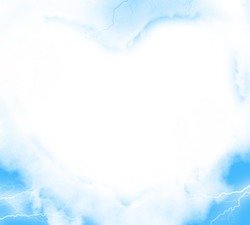 Photo frames. Heart made from clouds