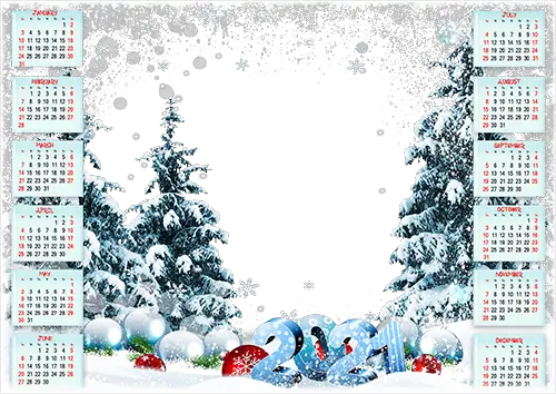 Free january backgrounds - Шаблоны для календаря 2024 на прозрачном фоне.