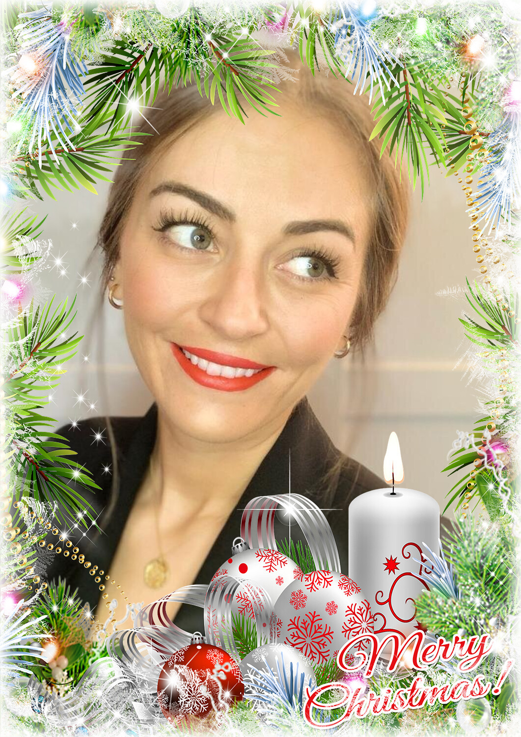 Photo frames. Merry Christmas. Red white decorations 60971493