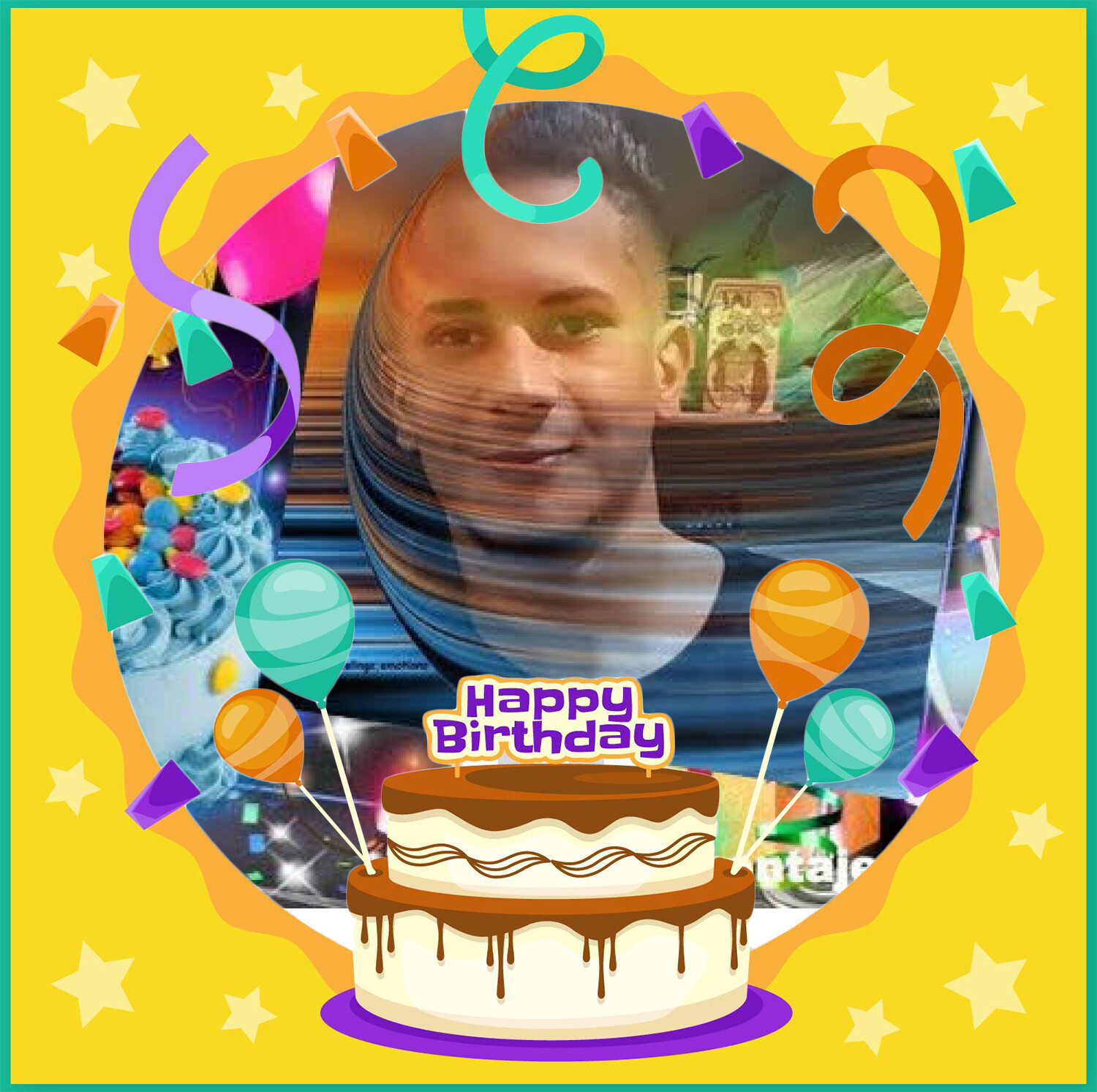 Photo frames. Big and tasy Birthday cake 61944571