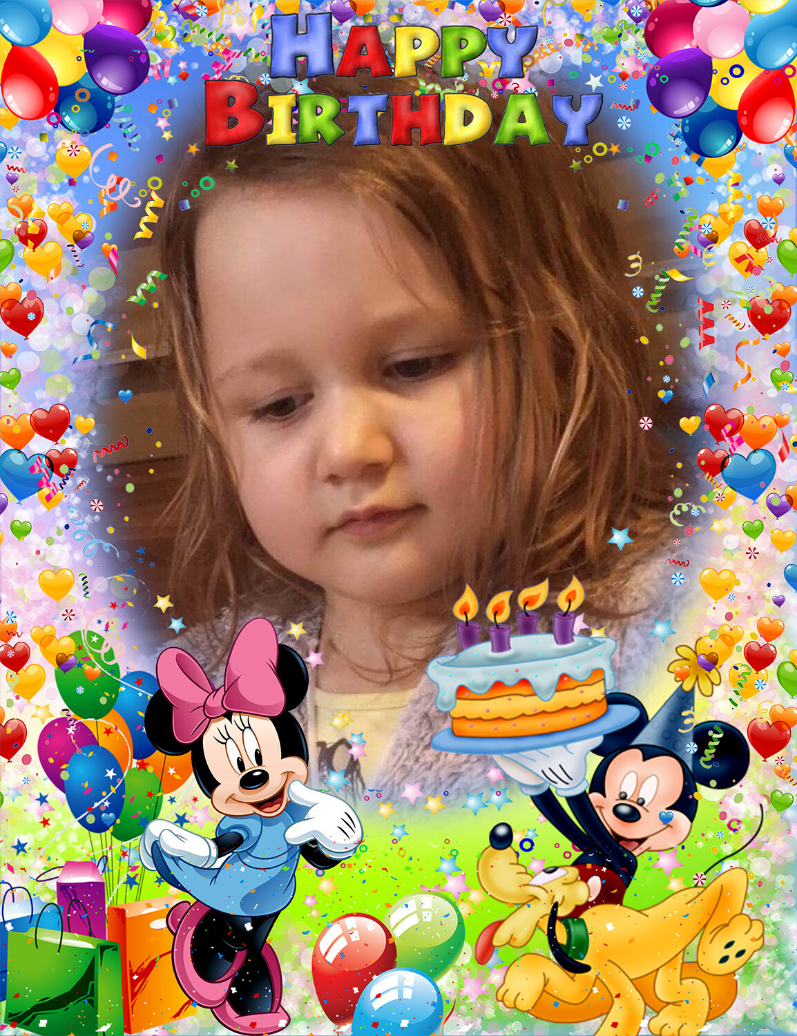 Photo frames. Mickey and Minnie Mouse wish you a Happy Birthday 64669231